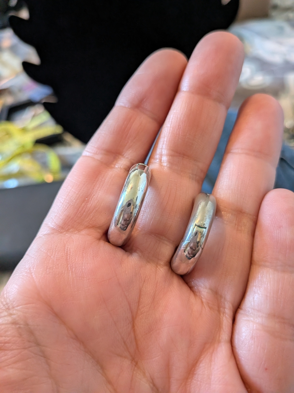 BaubleBar Polished Silver Chunky Hoop Earrings - Picture 5 of 6